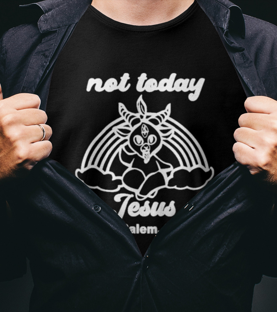 Not Today Jesus Goat Rainbow Salem MA T-Shirt