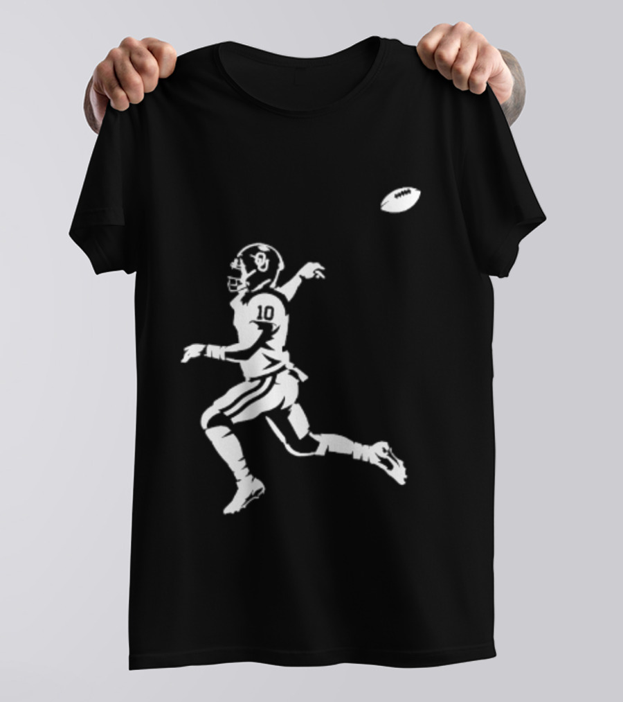 Oklahoma Sooners John Mateer Football Quarterback Crimson Pass T-Shirt