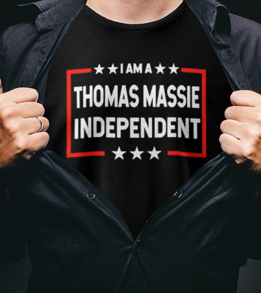 I Am A Thomas Massie Independent Star Framed T-Shirt