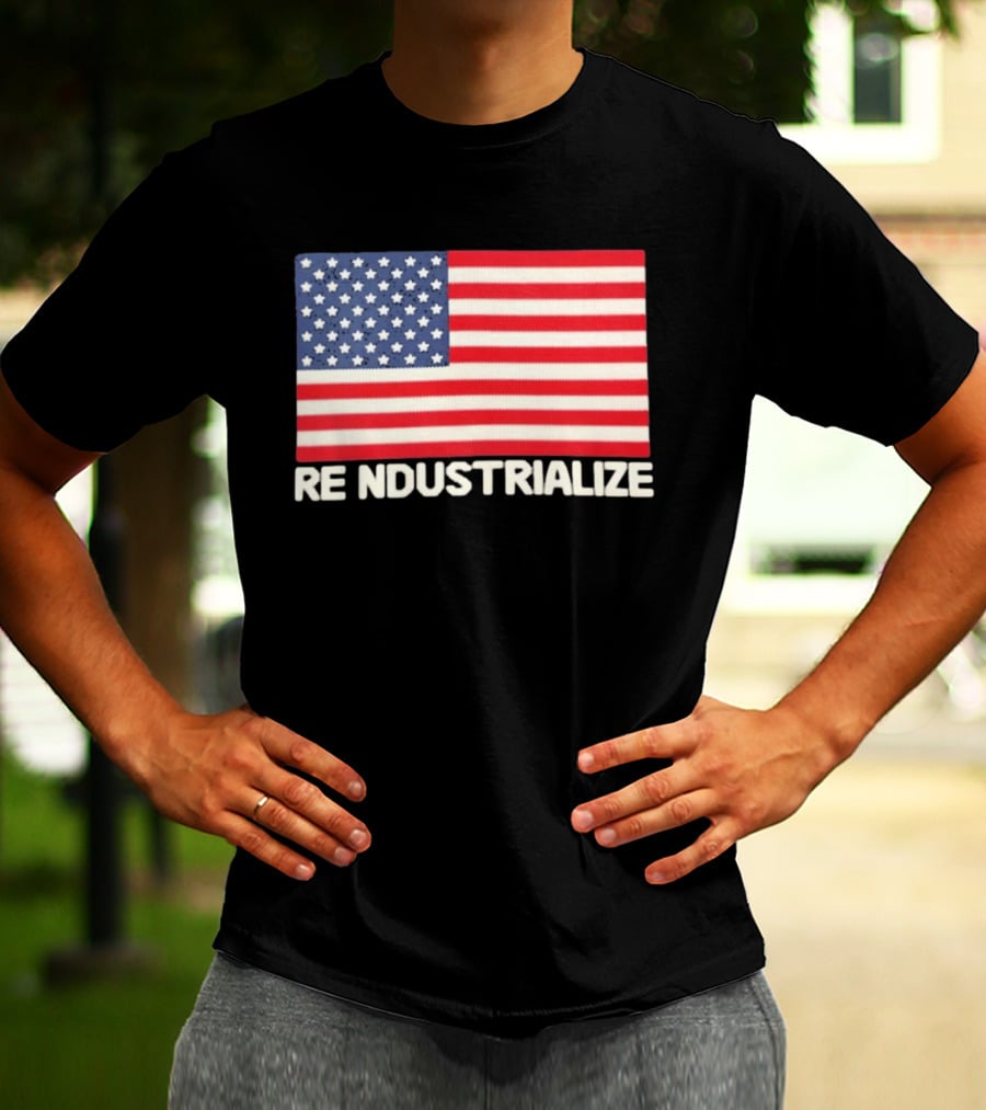 Reindustrialize United States Flag Stars And Stripes T-Shirt
