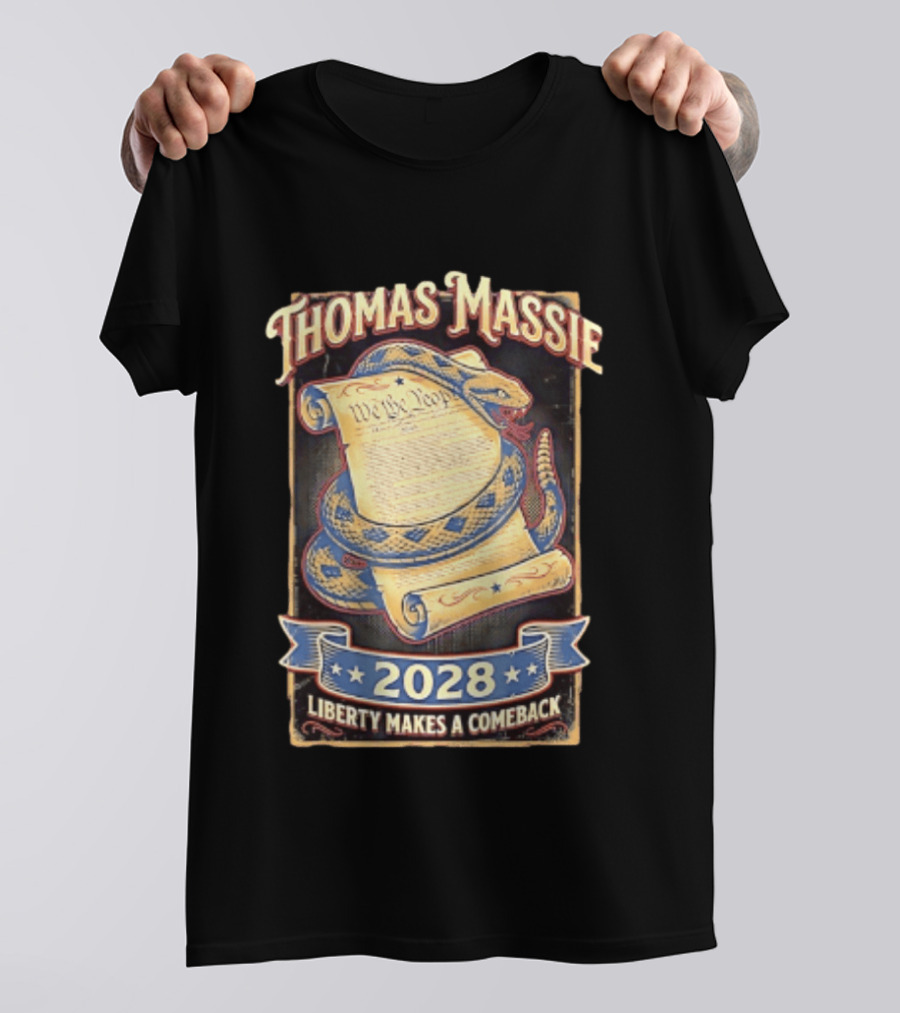 Thomas Massie 2028 Liberty Makes A Comeback We The People Snake T-Shirt