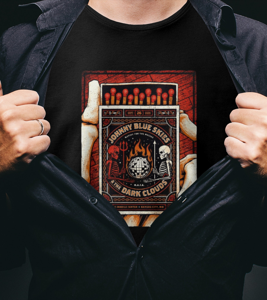 Johnny Blue Skies And The Dark Clouds Matchbox Mobile Center Kansas City MO September 26 2026 T-Shirt