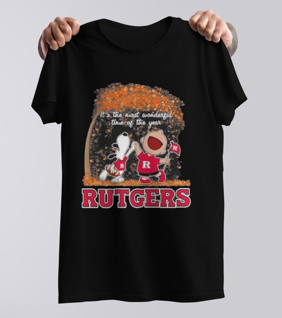 Rutgers Scarlet Knights Snoopy Charlie Brown It's The Most Wonderful Time Of The Year 2026 T-Shirt