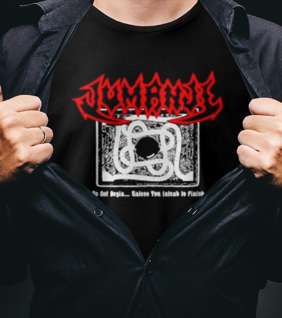 Jumanji Do Not Begin Unless You Intend To Finish Red And White T-Shirt