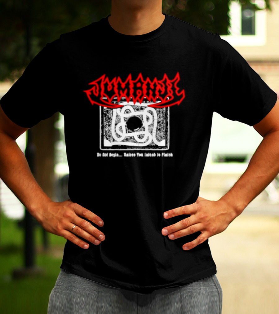 Jumanji Do Not Begin Unless You Intend To Finish Red And White T-Shirt