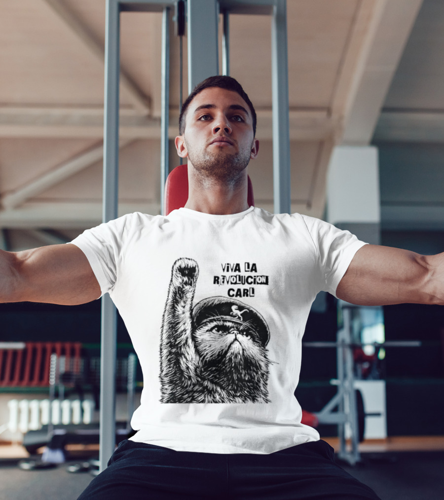 Viva La Revolución Carl Revolutionary Cat Uplifted Paw T-Shirt