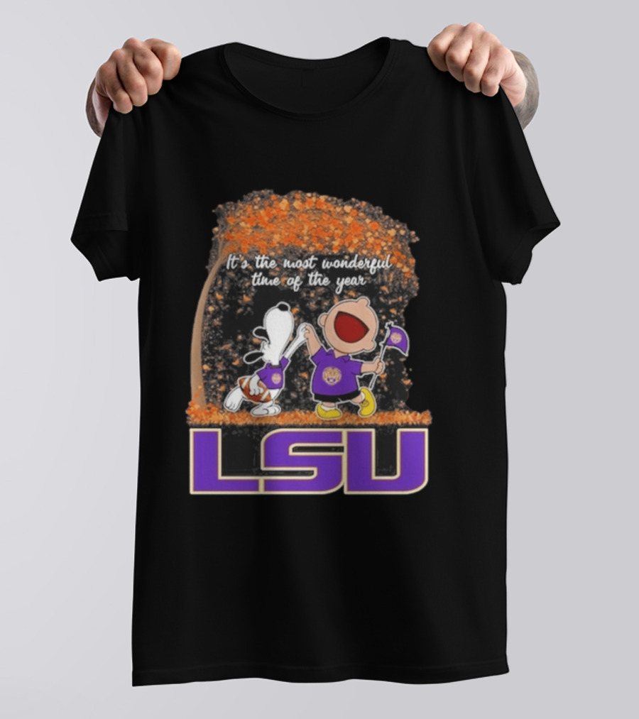 LSU Tigers Snoopy Charlie Brown 2026 Most Wonderful Time T-Shirt