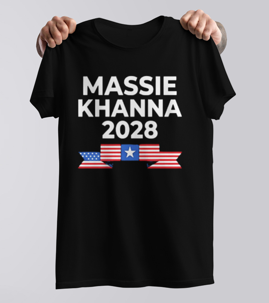 Massie Khanna 2028 American Flag Election Campaign T-Shirt