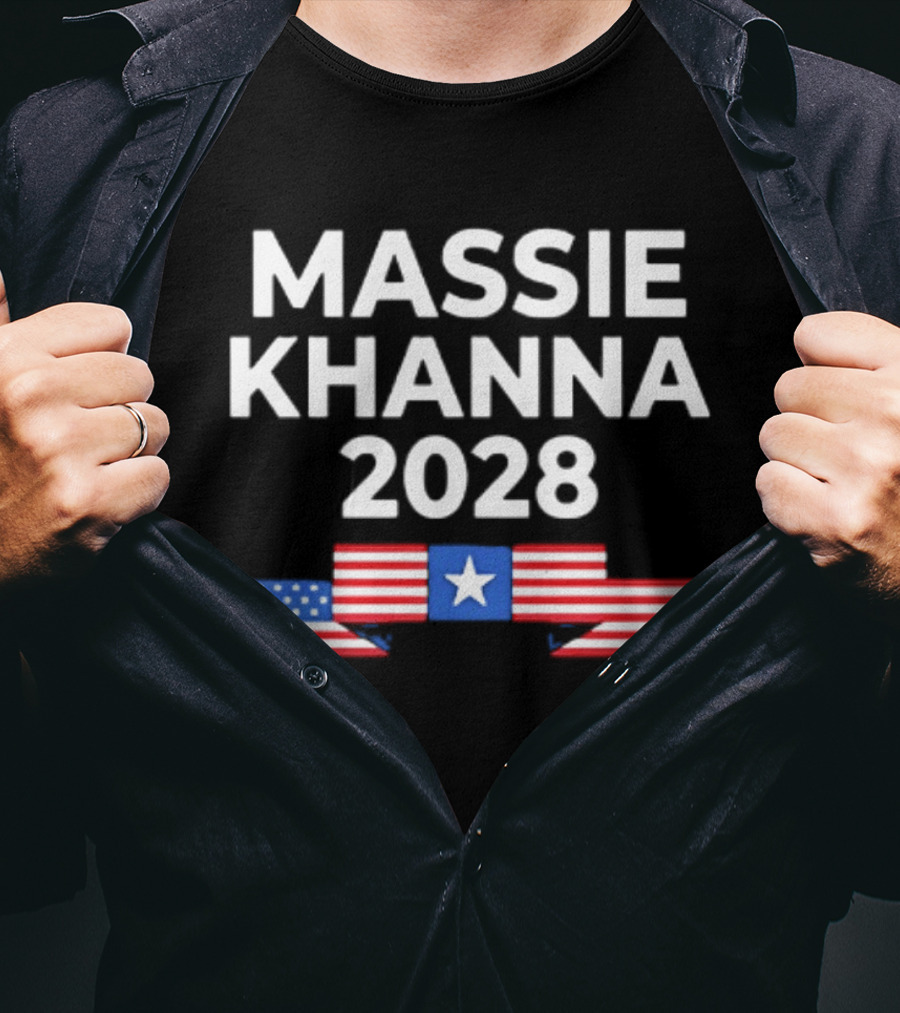 Massie Khanna 2028 American Flag Election Campaign T-Shirt