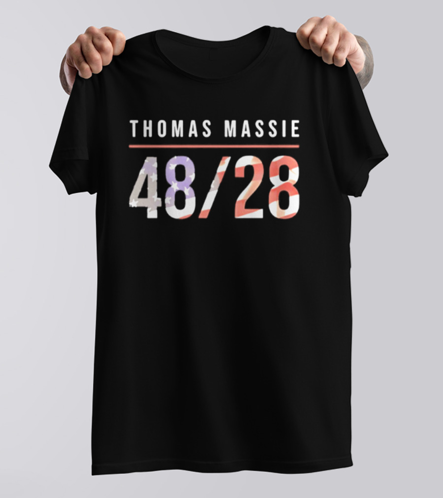 Thomas Massie 48 28 American Flag T-Shirt