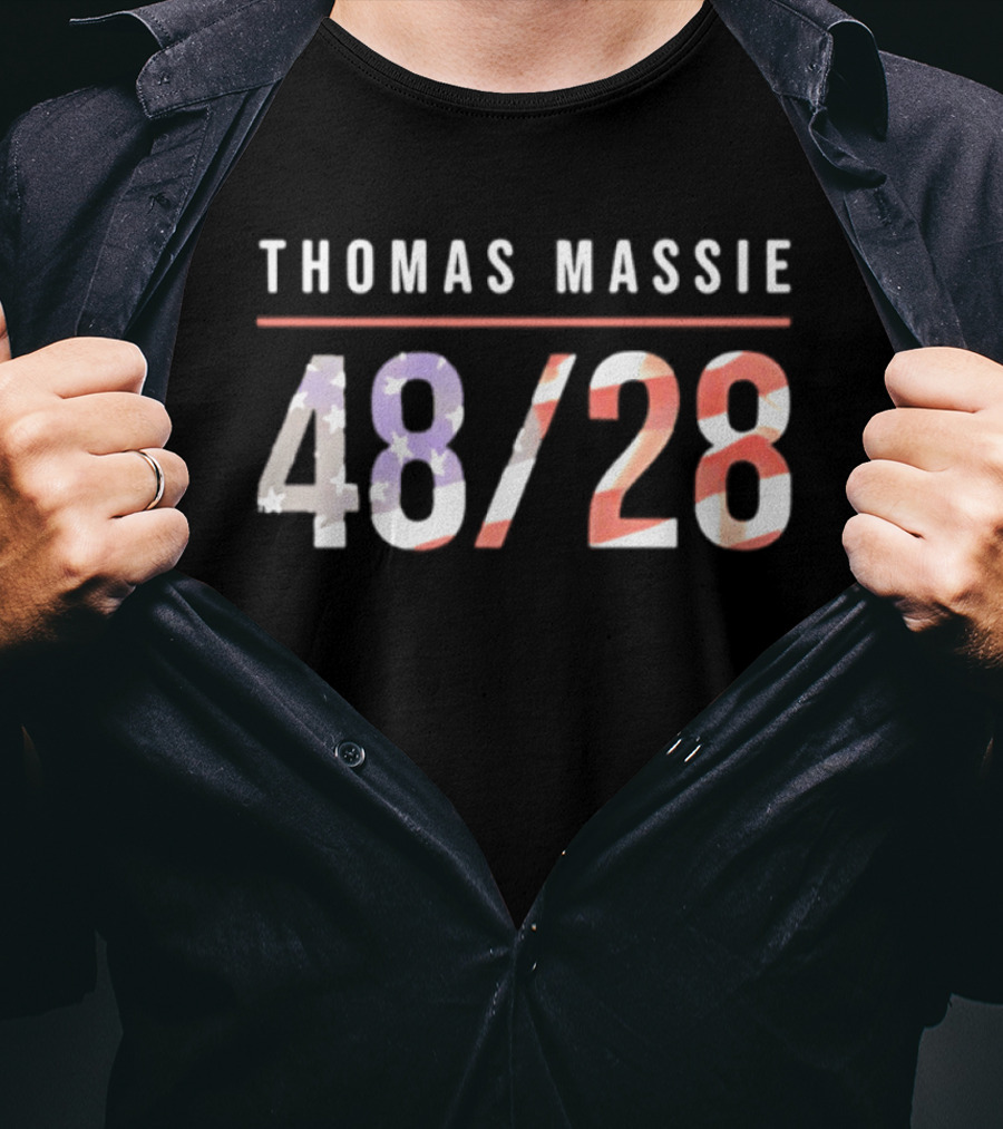 Thomas Massie 48 28 American Flag T-Shirt