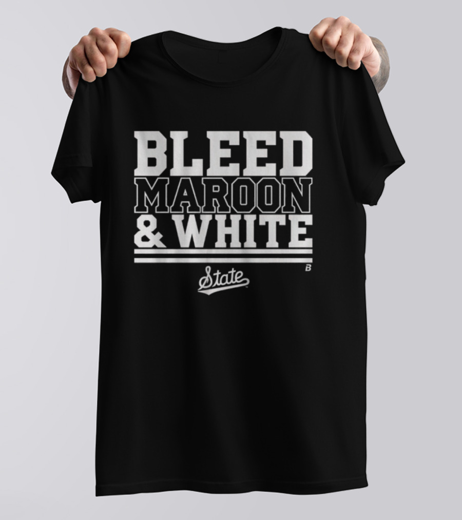 Mississippi State Bleed Maroon And White State T-Shirt