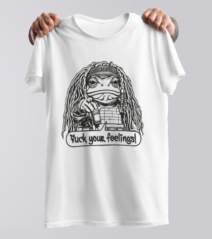 Gangster Frog Expression With Long Hair And Pointing Hand T-Shirt