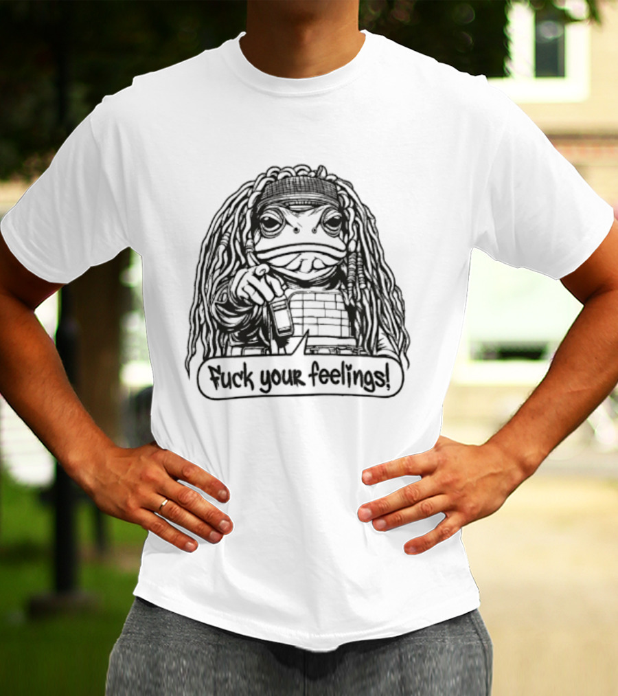 Gangster Frog Expression With Long Hair And Pointing Hand T-Shirt