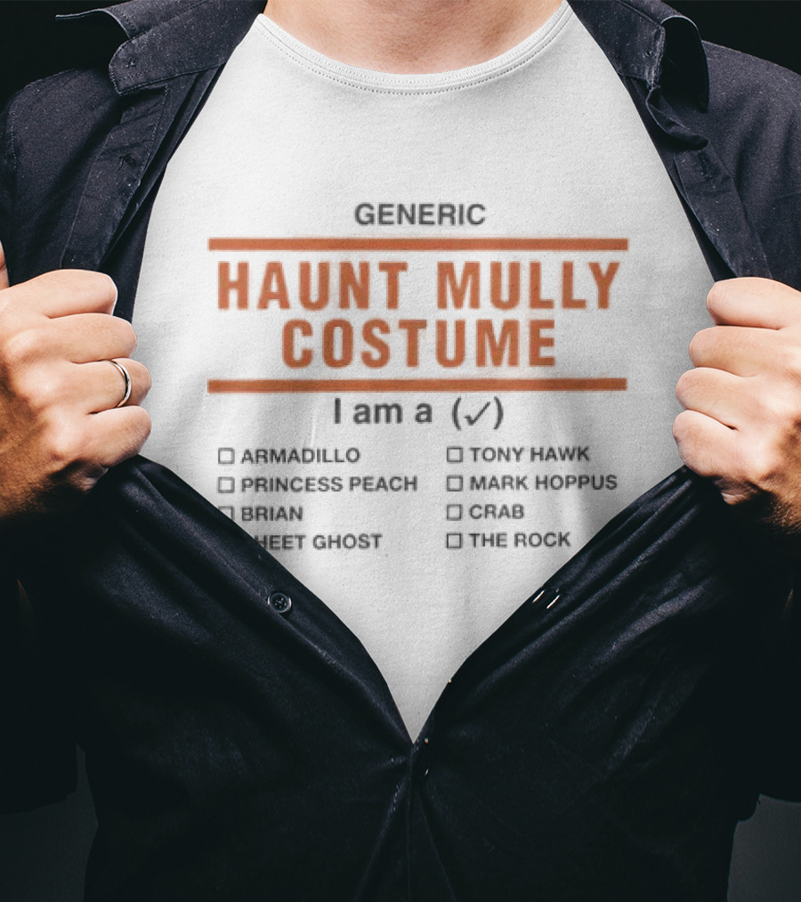 Generic Haunt Mulli Costume Checklist Jerma985 Freddie Freaker Bryan Street Fighter Tom Hanks Mark Hoppus Clyde This Guy T-Shirt