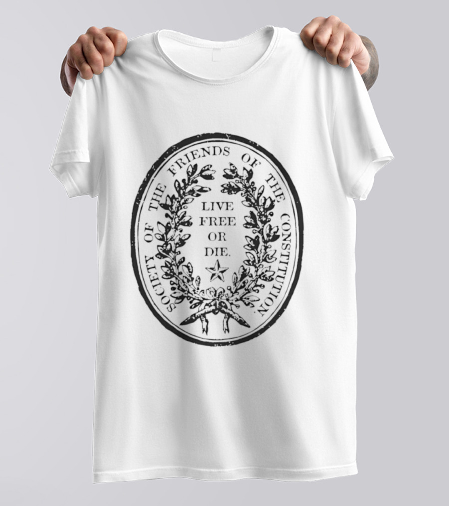 Society Of The Friends Of The Constitution Live Free Or Die Star Wreath T-Shirt