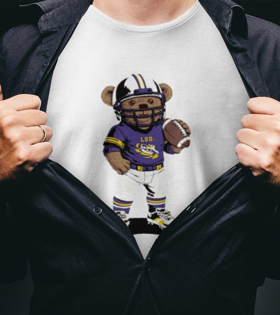 LSU Tigers 2026 NCAA Teddy Bear Football Player In Purple Uniform T-Shirt