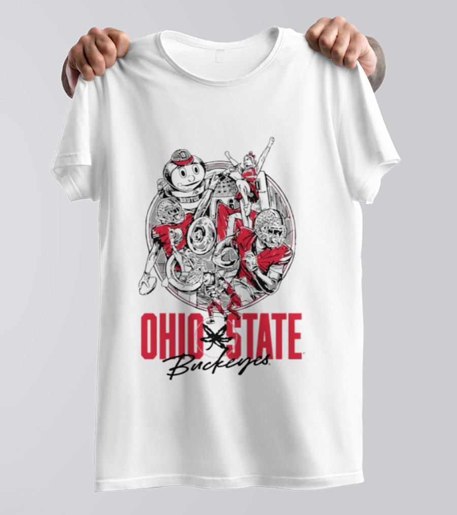 Ohio State Buckeyes Brutus Collage GameDay Spirit T-Shirt