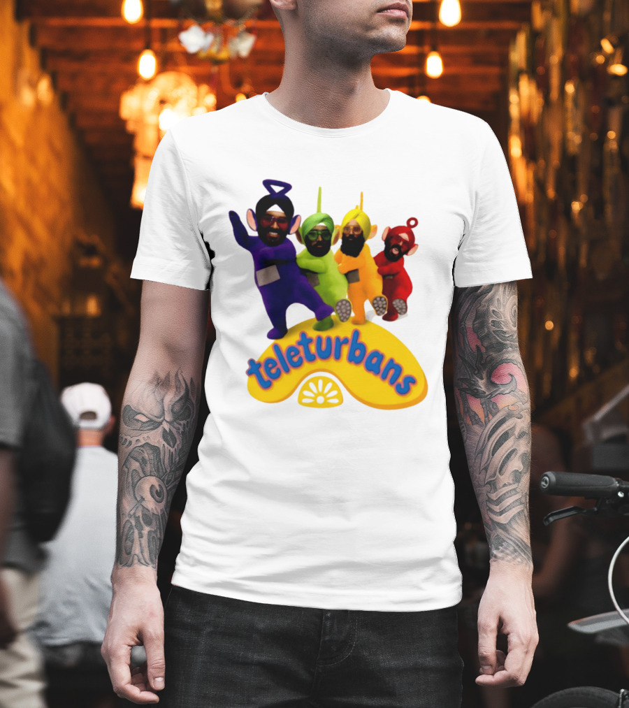 Teleturbans Teletubbies Sikh Turban Characters T-Shirt