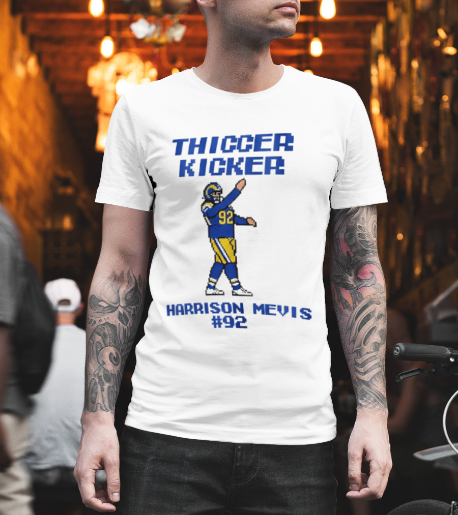 Thiccer Kicker Harrison Mevis 92 Los Angeles Rams T-Shirt