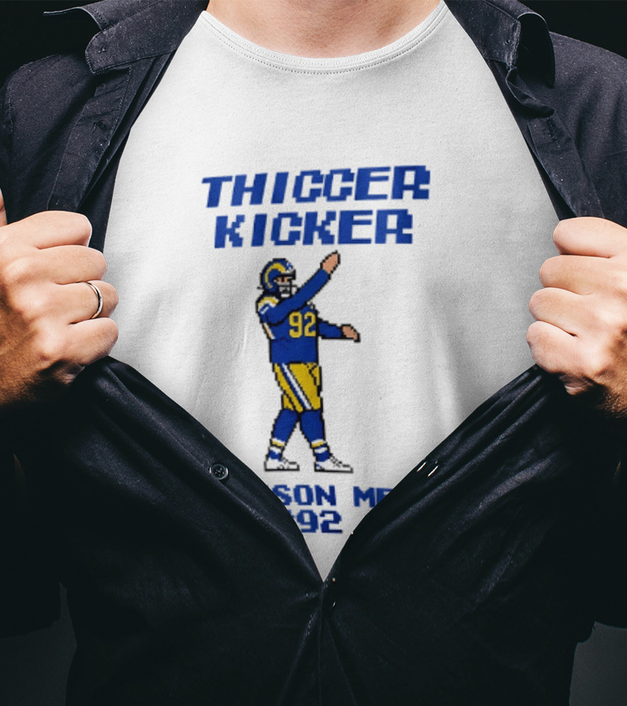 Thiccer Kicker Harrison Mevis 92 Los Angeles Rams T-Shirt