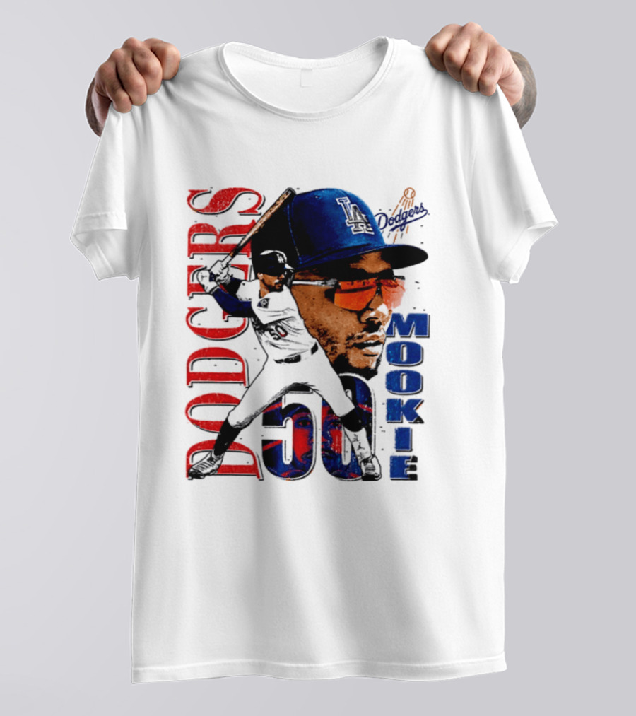 Los Angeles Dodgers Mookie Betts 50 Baseball Player Two Sided T-Shirt