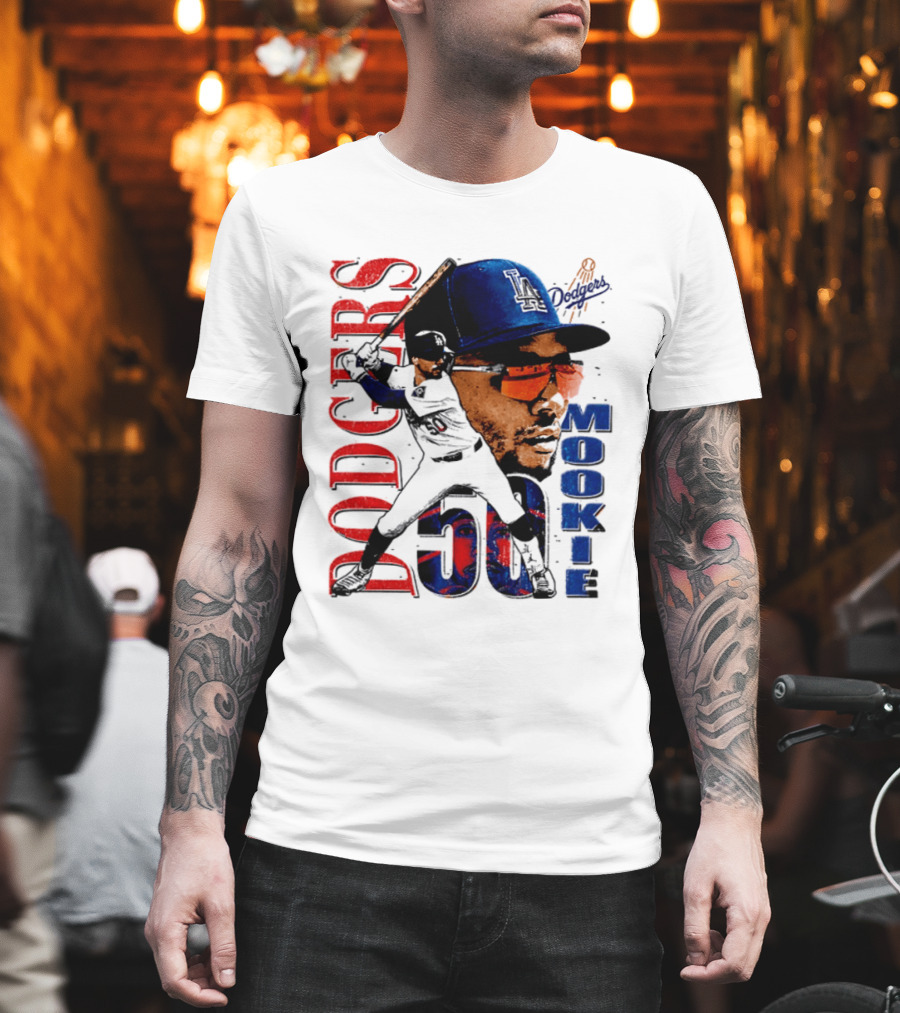 Los Angeles Dodgers Mookie Betts 50 Baseball Player Two Sided T-Shirt