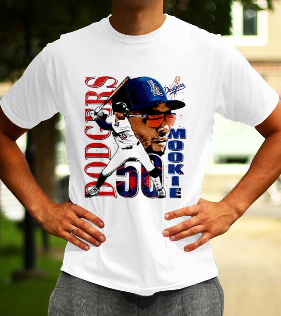 Los Angeles Dodgers Mookie Betts 50 Baseball Player Two Sided T-Shirt