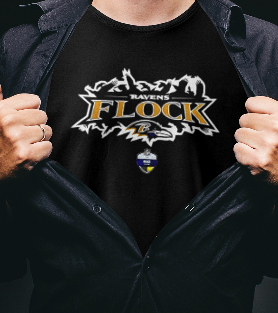 Baltimore Ravens 2026 Flock Rio De Janeiro Game Football Two Sided T-Shirt