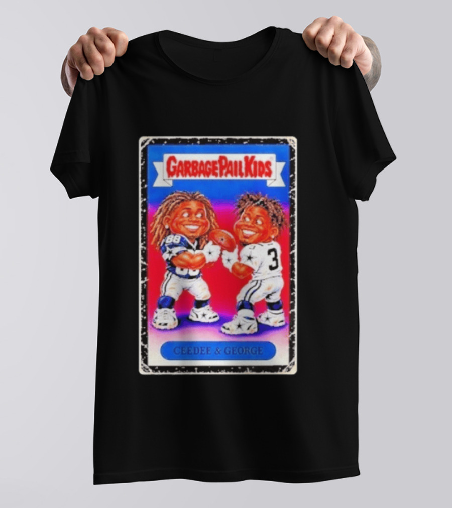 Garbage Pail Kids CeeDee George Cowboys Steelers Football Card Characters T-Shirt