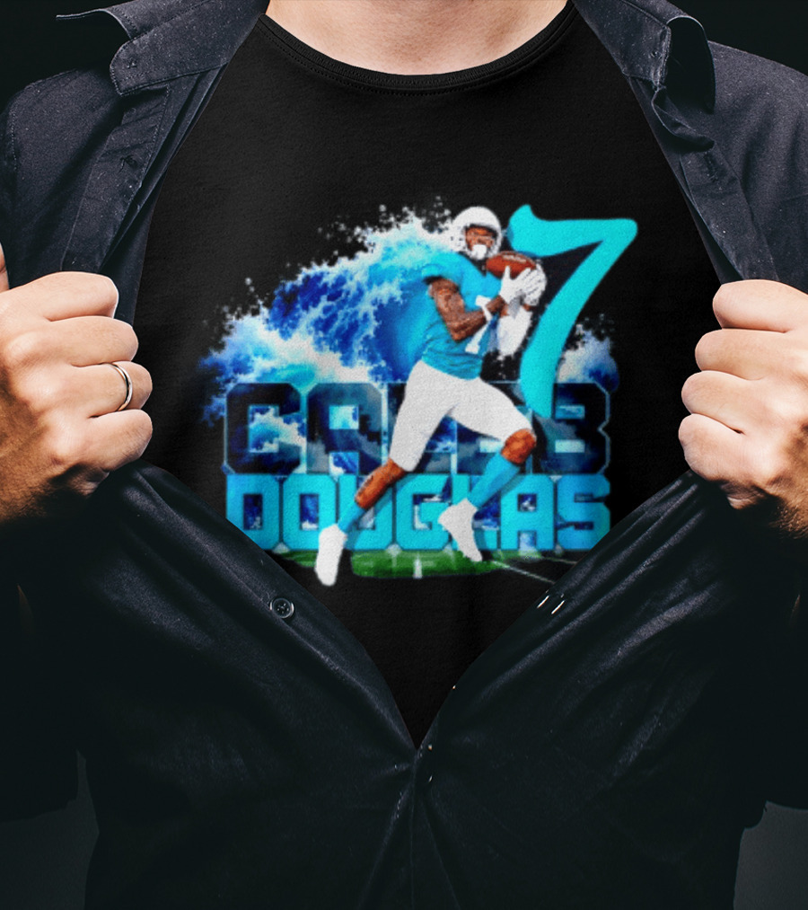Caleb Douglas Miami Dolphins Tidal Wave Football Player Number 7 T-Shirt