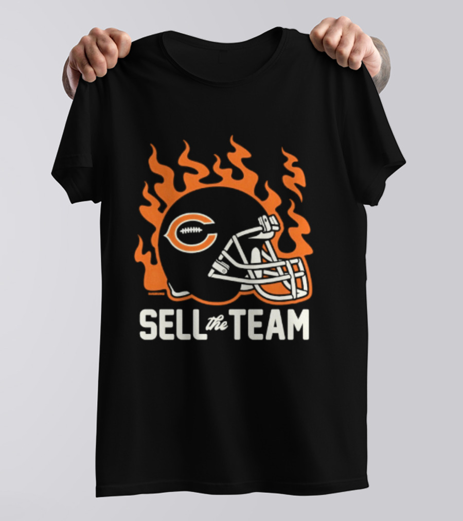 Chicago Bears Sell The Team Flaming Helmet T-Shirt