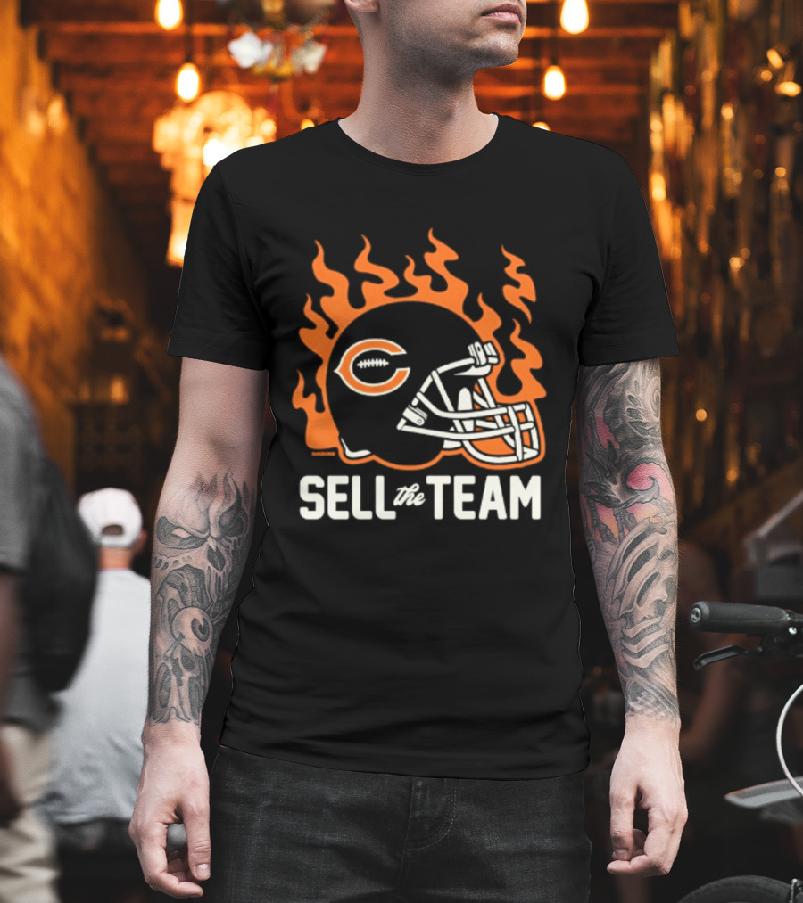Chicago Bears Sell The Team Flaming Helmet T-Shirt