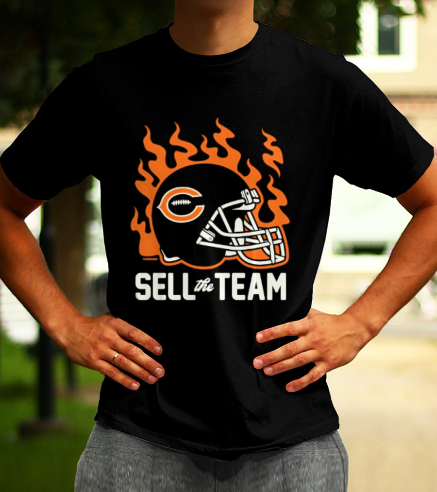 Chicago Bears Sell The Team Flaming Helmet T-Shirt