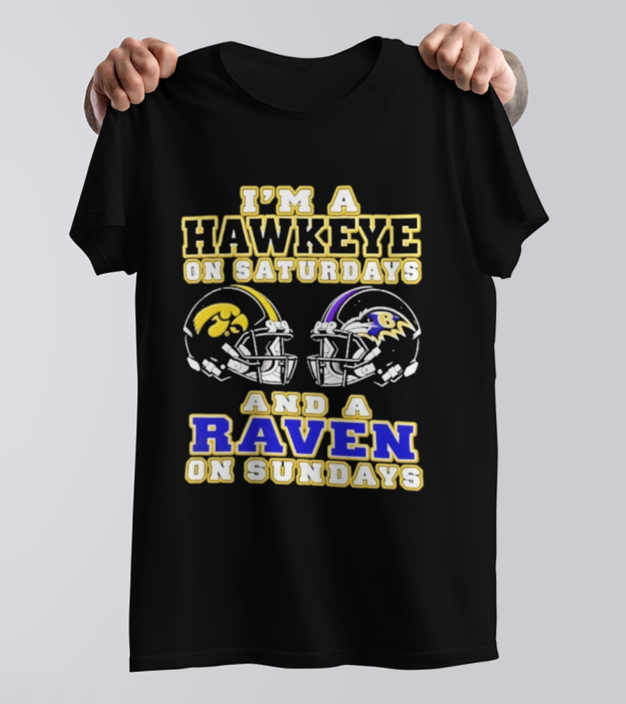 I'm A Hawkeye On Saturdays And A Raven On Sundays 2026 Helmet T-Shirt