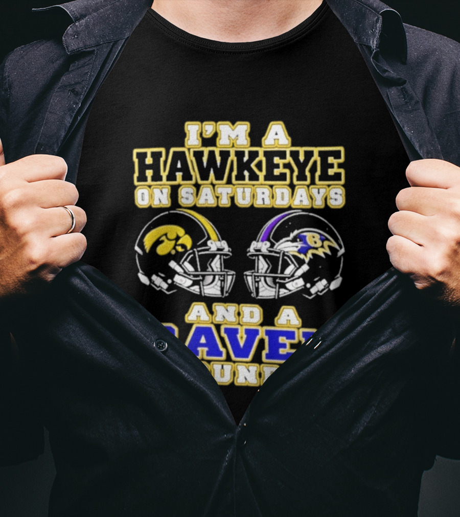I'm A Hawkeye On Saturdays And A Raven On Sundays 2026 Helmet T-Shirt