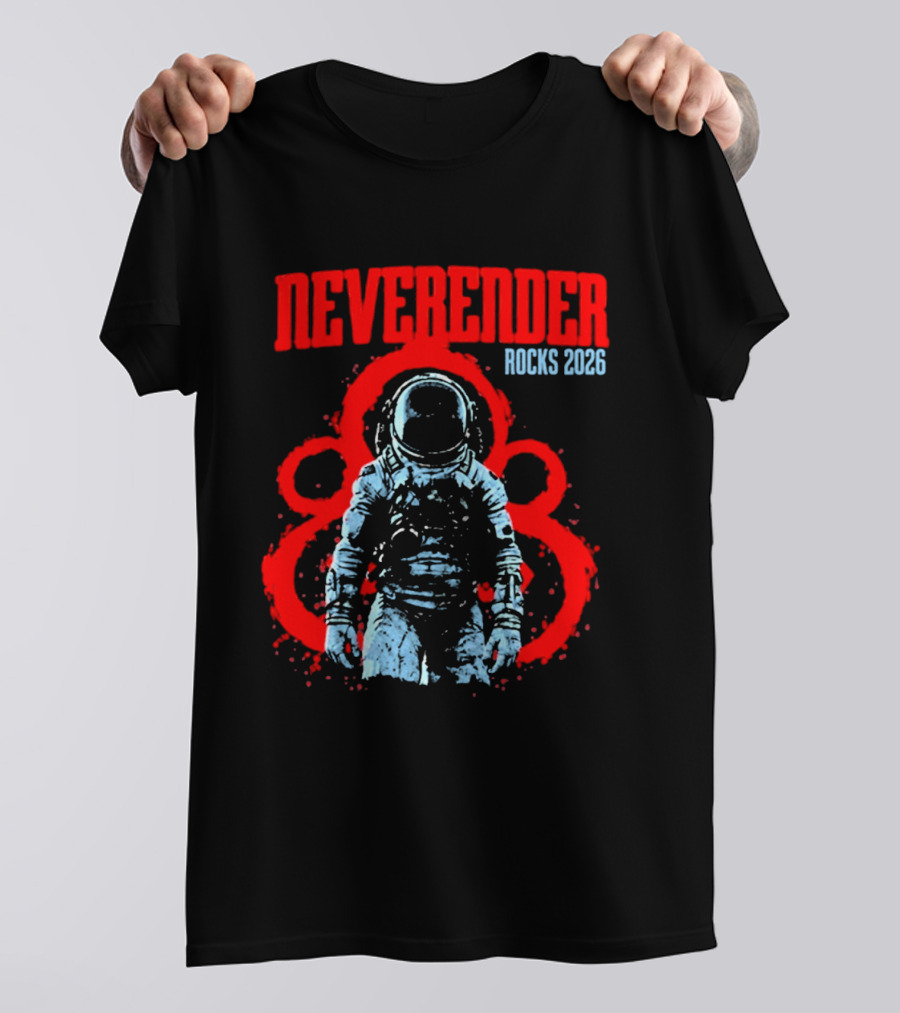 Neverender Rocks 2026 Astronaut Coheed Cambria Red Circles T-Shirt