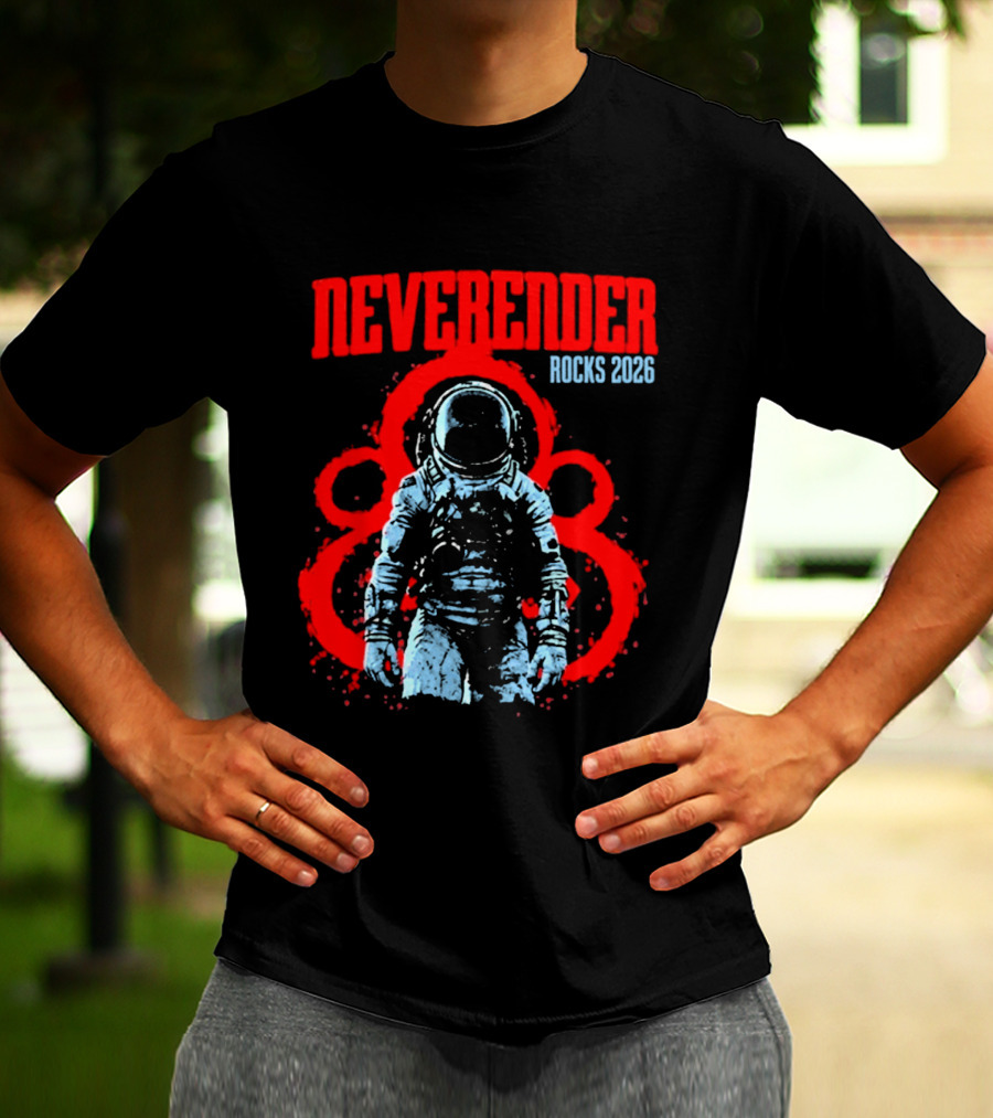 Neverender Rocks 2026 Astronaut Coheed Cambria Red Circles T-Shirt