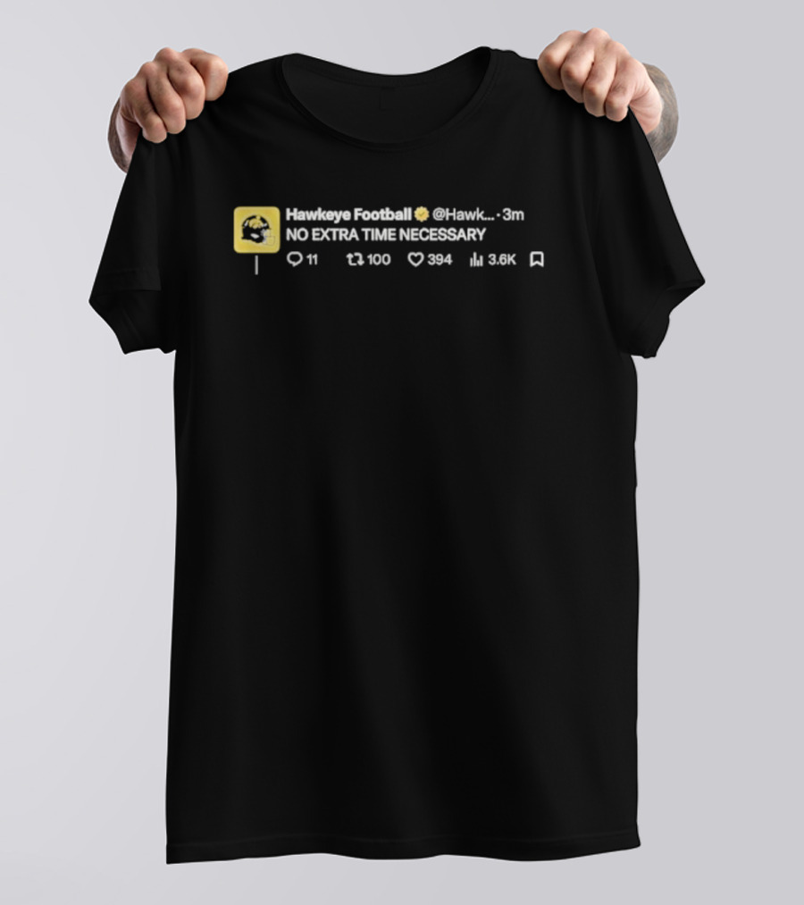 Iowa Hawkeyes No Extra Time Necessary Football NCAA 2026 T-Shirt