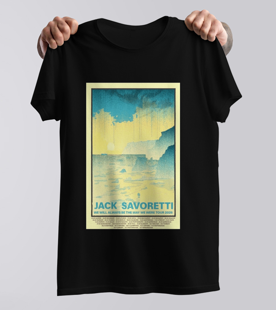 Jack Savoretti We Will Always Be The Way We Were Tour 2026 Bucharest Vintage Style Ocean Scene T-Shirt