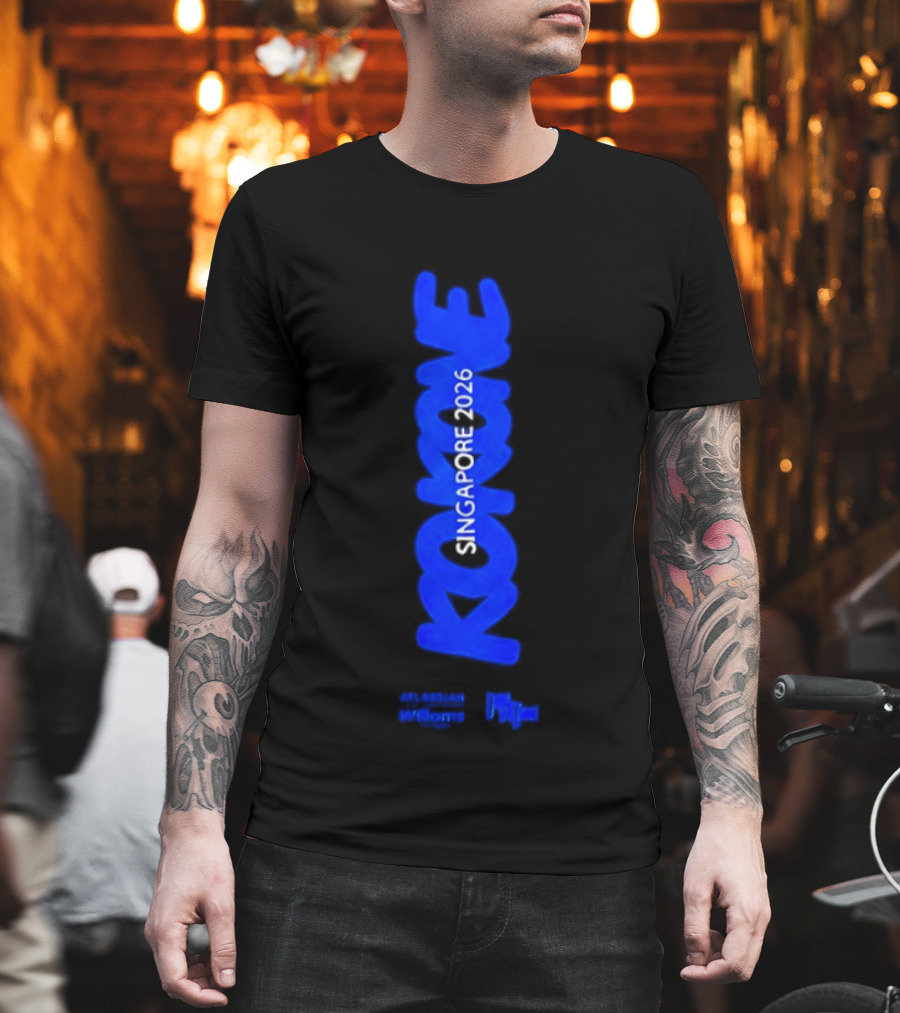Kokone Singapore 2026 Atlassian Williams Blue Vertical T-Shirt