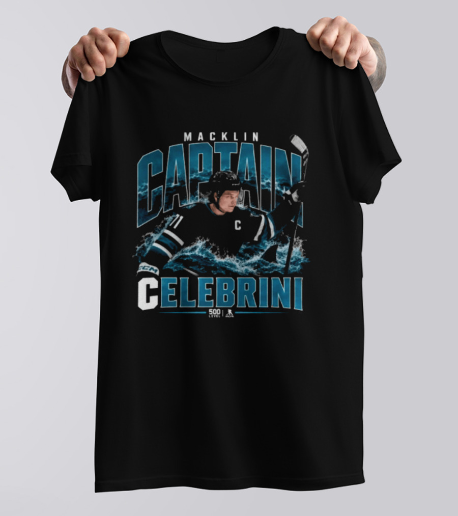Macklin Celebrini Captain Hockey San Jose T-Shirt