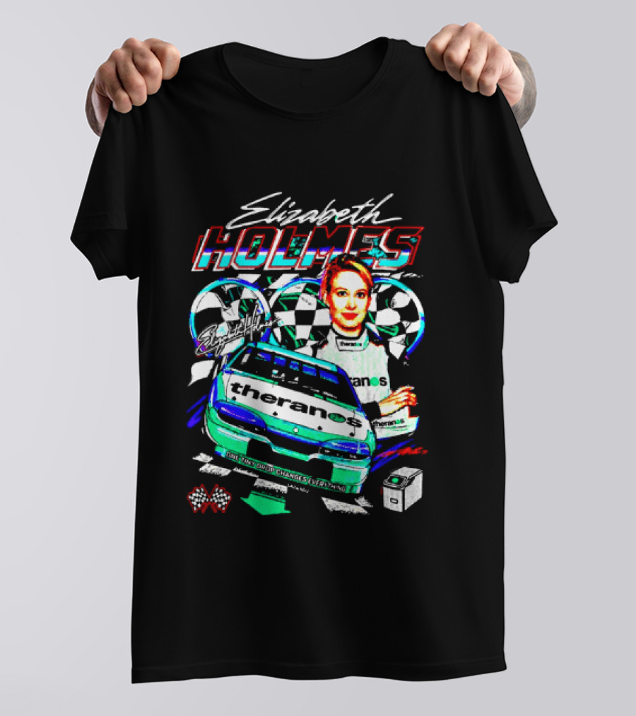 Elizabeth Holmes Theranos Racing Checkered Flag Bootleg T-Shirt