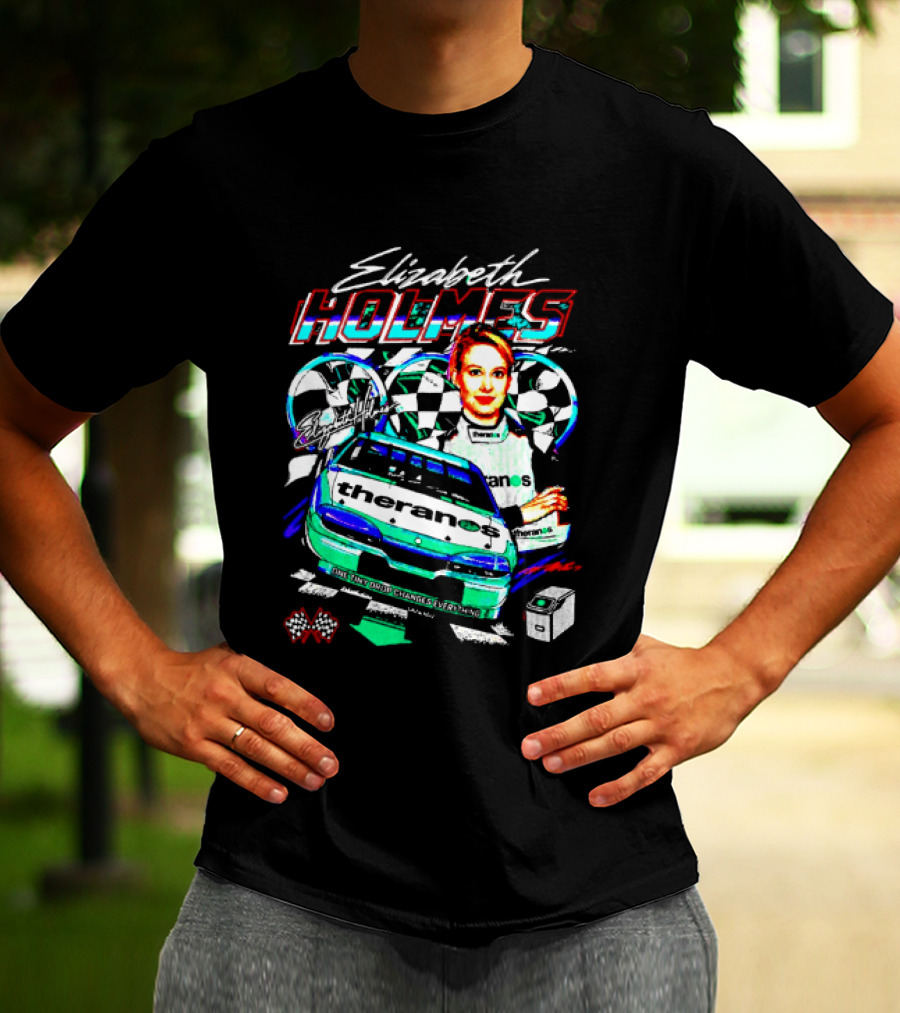 Elizabeth Holmes Theranos Racing Checkered Flag Bootleg T-Shirt
