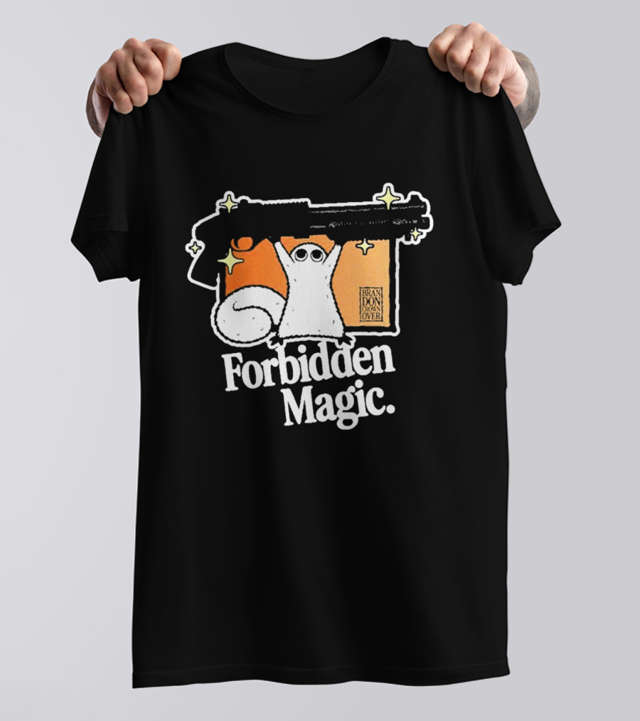 Forbidden Magic Ghost With Shotgun And Sparkles T-Shirt
