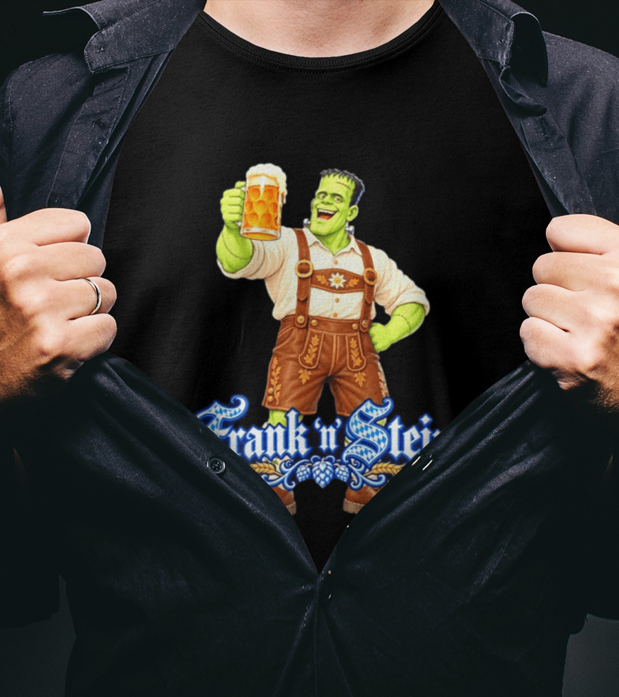 Frank 'n Stein Frankenstein Oktoberfest Beer Lover Lederhosen Brew Cheers T-Shirt