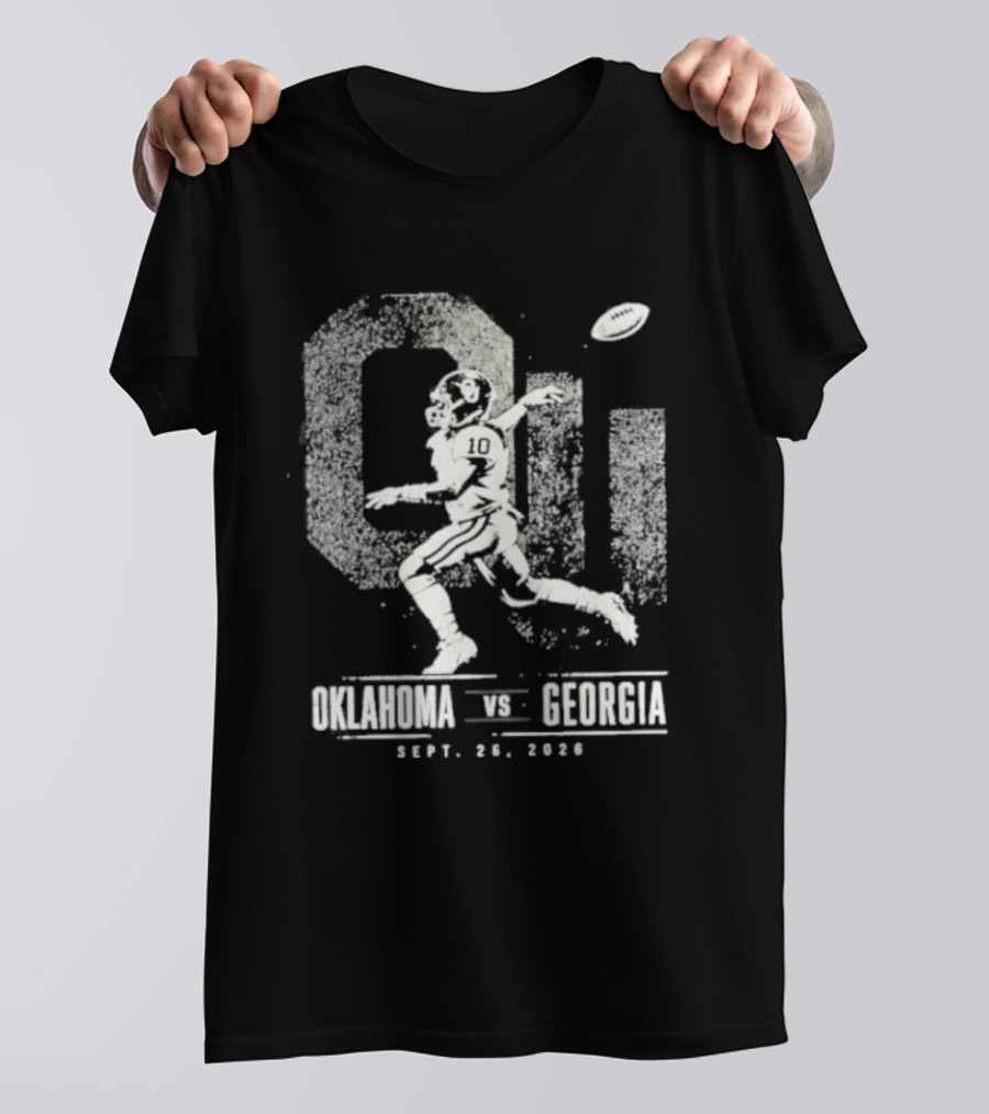 NCAA 2026 Oklahoma Sooners Vs Georgia Football September 26 John Mateer 10 T-Shirt
