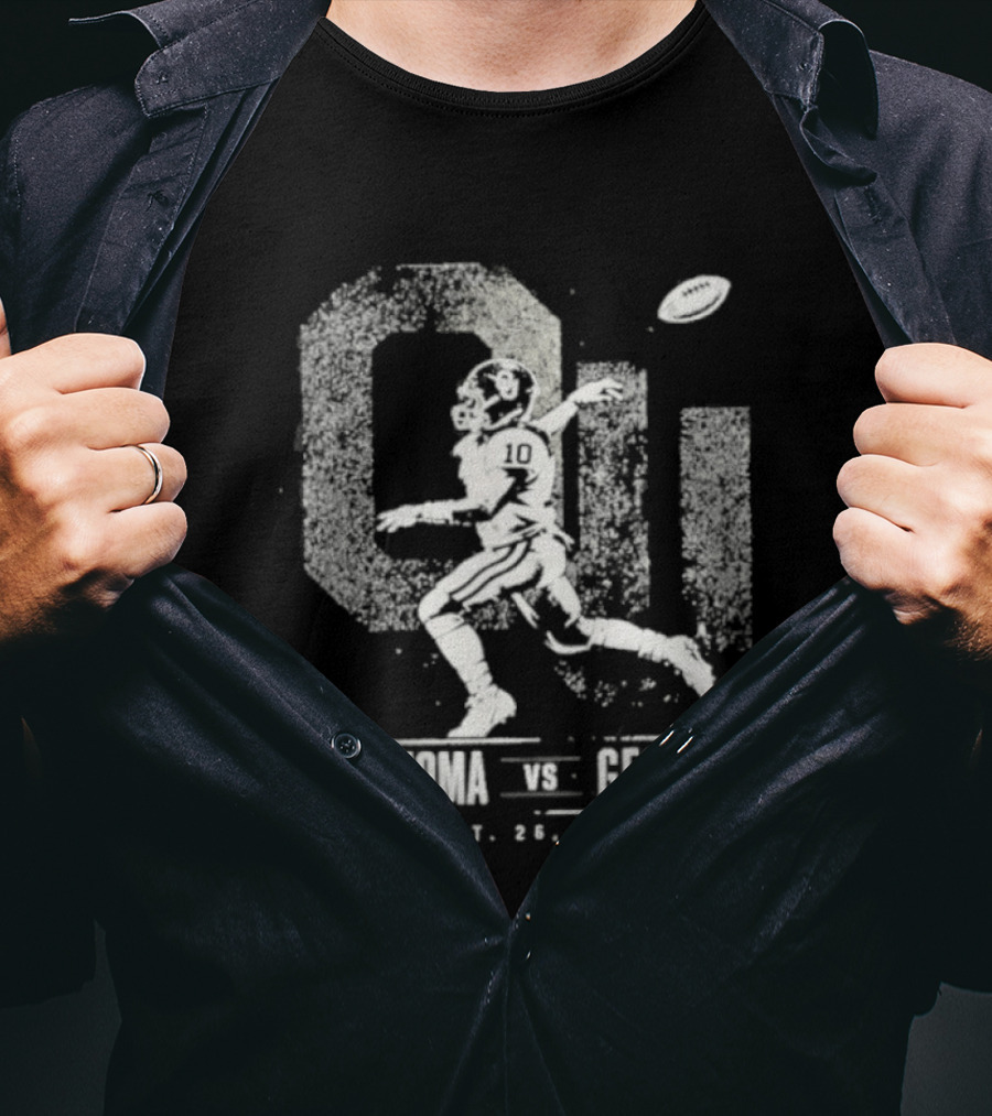 NCAA 2026 Oklahoma Sooners Vs Georgia Football September 26 John Mateer 10 T-Shirt