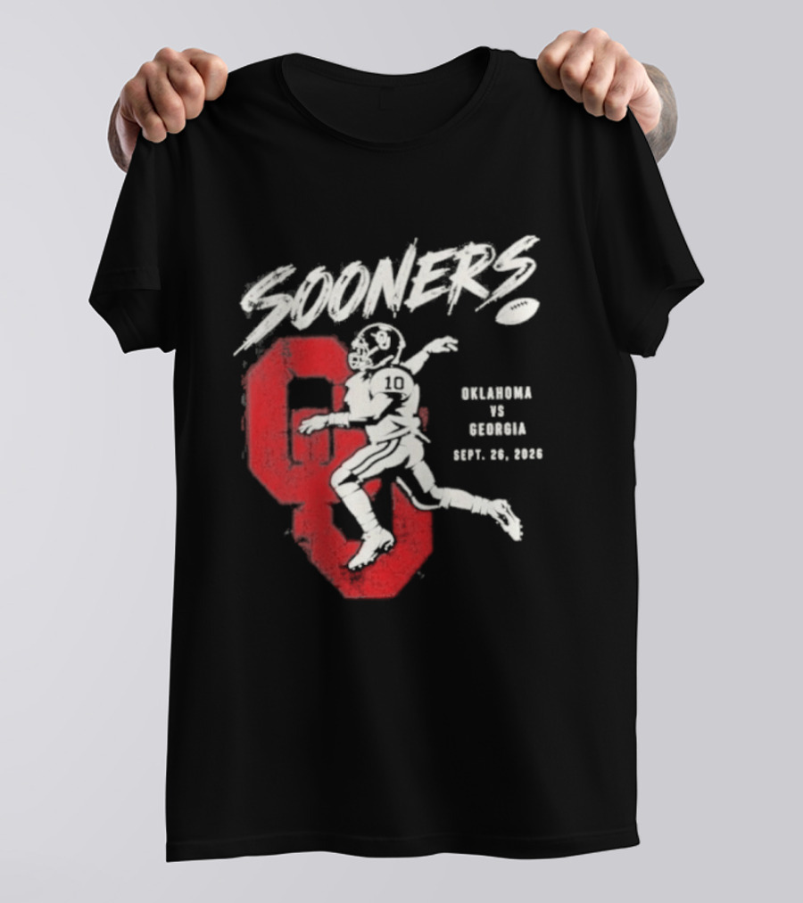 Oklahoma Sooners Vs Georgia Bulldogs Sept 26 2026 Football Matchup T-Shirt