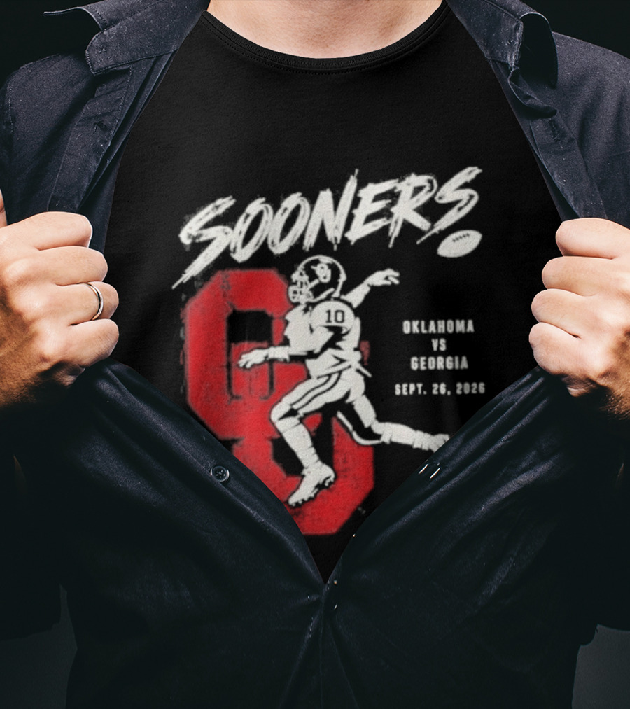 Oklahoma Sooners Vs Georgia Bulldogs Sept 26 2026 Football Matchup T-Shirt